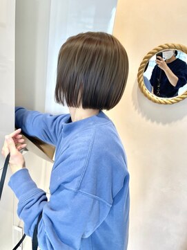 ローヴ 梅田(L'aube) ミニボブ タッセルボブ 髪質改善トリートメント グレージュ