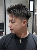 MEN'S/アップバングショート×スキンフェード/短髪