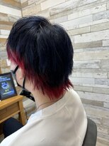 クレル 幕張(CLEL)&nbsp;ショートネープ×ブルーカラー&レッドエンドカラー
