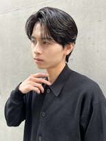 メンズヘア ガーデン 銀座(Men's hair GARDEN)&nbsp;センターパートスパイキーショートフェザーパーマダークアッシュ