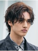 天神波巻きパーマツイストスパイラルパーマセンターパートウルフ