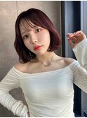 韓国ボブ×カシスブラウン|艶感カラーで叶える上品ボブ s727