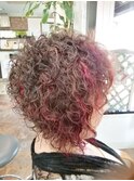 赤メッシュヘアー