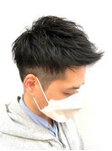 20代30代ビジネスツーブロックベリーショートアップバング