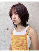 アンダーバーホワイト 芦屋店(_WHITE)&nbsp;大人可愛い20代30代40代インナーカラー小顔ウルフレイヤーボブ