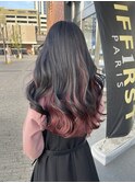 ダークグレージュにインナーピンク