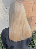 ムラ無しハニーブロンド/切りっぱなしミディアム