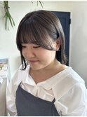 ボブハイライトブリーチダブルカラー切りっぱなし
