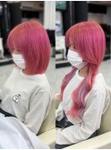 【エクステ】ピンクヘア/インナーカラー/ヨシンモリ