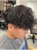 波巻きパーマメンズパーマメンズヘアツーブロックツイストパーマ