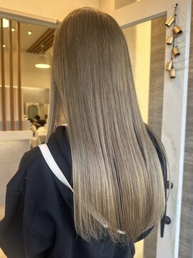 ポジ(poji) ロングヘア/ブリーチ/ケアブリーチ/ベージュカラー/髪質改善