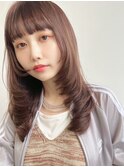 オリーブベージュショートミニボブグレージュブリーチレイヤー