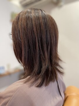 スノウ(snow) いろいろハイライトな白髪ぼかし