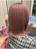 【kanae/藤沢】切りっぱなしボブ/ピンクベージュ