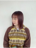 シェル 津山の手店(shel)&nbsp;パツッとボブチェリーレッドカラー