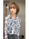 【artepelo】透明感ベージュ×マッシュウルフ