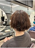 ニュアンスパーマゆるふわパーマショートボブ