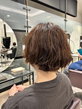 ニュアンスパーマゆるふわパーマショートボブ