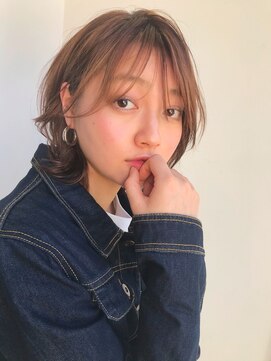 ◎大人ガーリーチョコレート小顔カット外ハネボブケアカラースパ