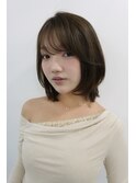 小顔ひし形 レイヤーカット 透明感カラー