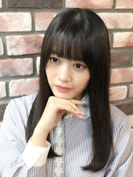 エクラート イーリス 高田馬場店(ECLART IriS) 《高田馬場美容室》黒髪ストレートで前髪パッツンスタイル♪