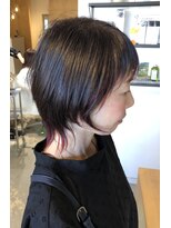 アミィヘアー(Ami Hair)&nbsp;ソフトウルフ×インナーレッド×暗髪レッド