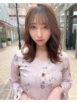 グレース(GRACE) シースルーバング大人っぽベージュミディ　担当大山