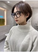 前髪長め丸みショート/ショートボブ/マッシュショート/ショート