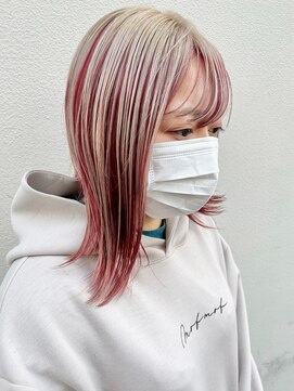 マジコ 下北沢本店(Magico) ダブルカラーピンクベージュケアブリーチハイトーン髪質改善