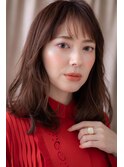 レッドブラウン顔周りレイヤーこなれヘアTb1越谷20代30代40代