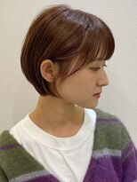 ロンドブルーム 天神大名店(Lond Bloom) ピンクベージュ丸みショートボブマッシュショートくびれショート