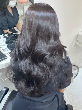 ランテルディ 渋谷(LANTERDIT) アッシュブラック　韓国風　くびれヘア　ツヤ　ブリーチなし