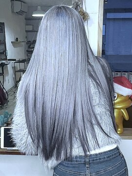 ブレイズヘアー(BLAZEhair) 【ムラ修正】ホワイトシルバー×ブラック×ブリーチ２回