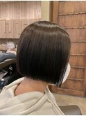 【VoasorteORIENTAL】ぱっつんボブ×アッシュグレーカラー☆