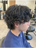 センターパート/波巻きパーマ/スパイラルパーマ/men's