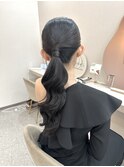 【お呼ばれヘア】大人★タイト艶感ポニーテール