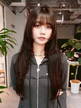 アルバム 銀座(ALBUM GINZA) 前髪カットロング顔周りレイヤーココアベージュ_F1255