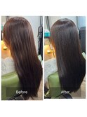 内部補修髪質改善+まとまりカット+透明感カラー