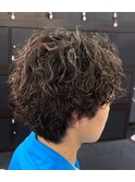 メンズパーマ　ツイストスパイラルパーマ　波巻きスペインカール
