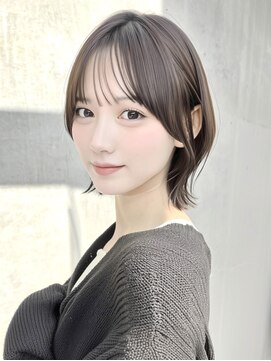 ヴェイン 渋谷(vain) レイヤーボブアッシュグレーシースルーバング