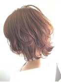 こなれ感演出！オレンジブラウンボブ