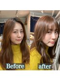 韓国ヘアのシースルーバング