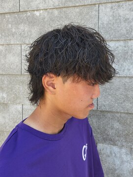 ニアウ 伊勢崎連取店(Niau) マッシュウルフメンズ波巻きツイストスパイラルパーマメンズ