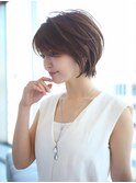 大人可愛い小顔ひし形クビレ丸みボブ20代30代40代大人ショート