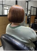 【札幌白石】ミニボブ/オレンジ/艶カラー/まとまるボブ/ショート