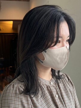 ミルヘアデザイン(mil hair design) 韓国くびれレイヤーカットベージュカラーグレージュカラー