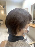 自然なショートヘア×40代柔らかいブラウンカラー