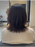 顔周りレイヤーカットくびれヘアミルクティーベージュカラー