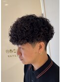 大分メンズプードルパーマ刈り上げマッシュショートレイヤー