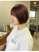 ヘアーミュゼ 井田店(Hair Musee)&nbsp;ピンクブラウン×丸みショート